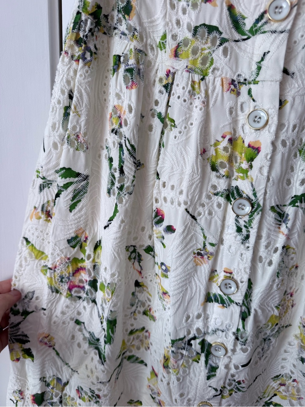 Adyson Parker Floral Eyelet Embroidered Midi Dress Medium EUC - Picture 4 of 5